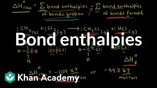 Bond enthalpies  Thermodynamics  AP Chemistry  Khan Academy [upl. by Doyle]