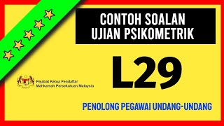 Contoh Soalan Ujian Psikometrik Penolong Pegawai UNDANGUNDANG L29 MAHKAMAH PERSEKUTUAN [upl. by Matias]