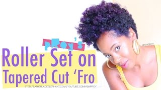 Rollerset on Tapered Cut for Natural Hair [upl. by Acimad]