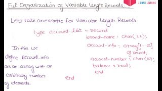 03 Variable Length Records In File Organization In DBMS In HINDI  Variable Length Records In DBMS [upl. by Elocim6]