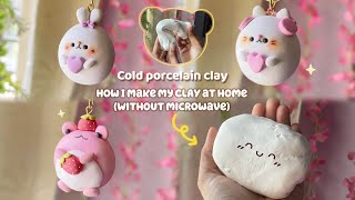 How I make DIY Air Dry CLAY at home without microwave 🎀Homemade cold porcelain clay [upl. by Ieluuk]