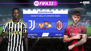 Amichevole Juventus Vs Milan • Pulisic Reijnders LoftusCheek Weah • FIFA 23 [upl. by Oek]