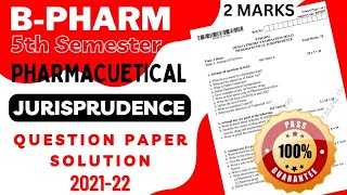 Pharmaceutical Jurisprudence  5th semester  Aktu  solved very short question paper2021 22 [upl. by Buxton643]