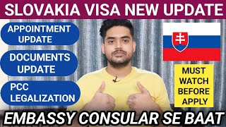 SLOVAKIA 🇸🇰 WORK PERMIT  PCC LEGALIZATION  DOCUMENTS amp APPOINTMENT UPDATE EMBASSY ME KYA BAAT HUE [upl. by Calder]