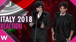 Italy Eurovision 2018 Ermal Meta amp Fabrizio Moro Sanremo Reaction [upl. by Iv]