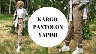 KARGO PANTOLON DİKİMİ  DIY  Cargo Pants Sewing  Merve İlhan [upl. by Nodnal]