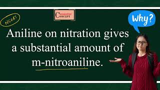 Aniline on nitration gives a substantial amount of mnitroaniline Why [upl. by Anayia701]