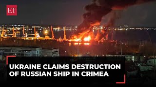 Ukraine claims successful attack on Russian Naval ship Novocherkassk in Crimean waters [upl. by Ramo89]