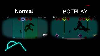 Normal vs botplay fnf gameplay i know i am late long time ago [upl. by Leinto]