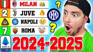 IL MIO PRONOSTICO sulla CLASSIFICA della SERIE A 2024 2025 [upl. by Dey]