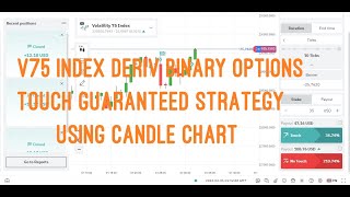 V75 Index deriv Binary options Touch Guaranteed Strategy Using Candle Chart [upl. by Steinke]