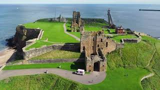 Discover Tynemouth Priory and Castle on the cliffs of the North Sea by drone [upl. by Cestar108]