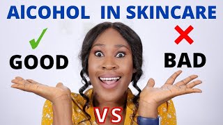 Good and Bad Alcohols in Skincare  For Black Skin  Black Esthetician [upl. by Betta]