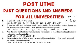 Top Post UTME Past Questions and Answers Ultimate Study Guide  for All Universities [upl. by Attirb471]