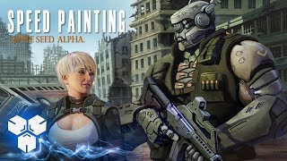 APPLESEED  ALPHA SpeedPainting by Roman Zhizhchenko  Copy improvisation 2016 [upl. by Haldeman]