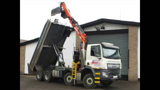 Hire a DAF 32t Tipper Grab Muckaway Crane Lorry [upl. by Barnett769]