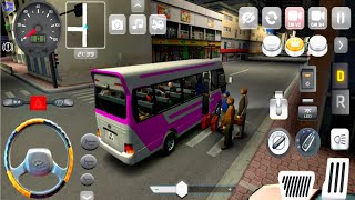 Minibus Simulator Vietnam 8Night mode city tourhyundai county buspink busAndroid gameplay [upl. by Petronia]