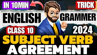 Subject verb Agreement🔥 Class 10 English Grammar One Shot  subject verb concord class 10 Tricks [upl. by Aidnis275]