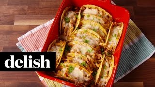 Cheesy Chicken Tacos  Delish [upl. by Takken]