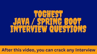 Java  Spring Boot Interview Questions [upl. by Airotel846]