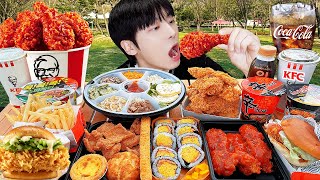 ASMR MUKBANG  직접 만든 치즈 불닭볶음면 양념치킨 김밥 치즈스틱 먹방 FRIED CHICKEN AND FIRE NOODLES [upl. by Codie775]