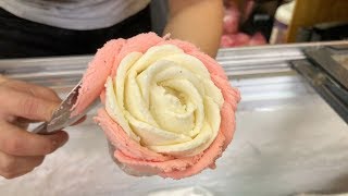 4K Blooming ROSE ice cream  Flower ice cream cone  Vietnam sweet street food [upl. by Kurr]