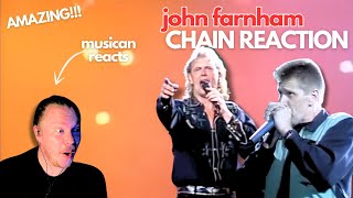 Musician REACTS to John Farnham Chain Reaction LIVE [upl. by Liva]