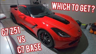 THE DIFFERENCES BETWEEN A CORVETTE C7 Z51 AND A NON Z51 BASE MODEL [upl. by Hortensia]