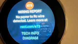 How to Fix Nest Thermostat Error E73 No Power to RC Wire Detected FnF870 [upl. by Myrle]