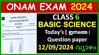 CLASS 6 BASIC SCIENCE ONAM EXAM QUESTION PAPER 2024  CLASS6 BS YODAYS QUESTION PAPER  STD6 BS QP [upl. by Uzziel395]