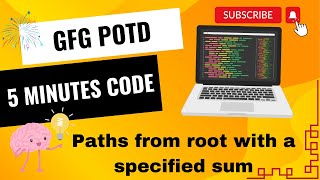 Paths from root with a specified sum  GFG POTD  Geeks For Geeks  Problem of the day [upl. by Attirb]