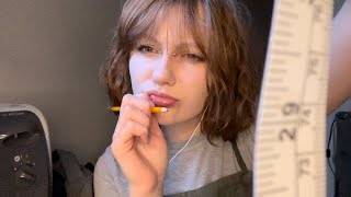 asmr mumbling and measuring 📝 examining you with inaudible  unintelligible whispers [upl. by Harlin302]