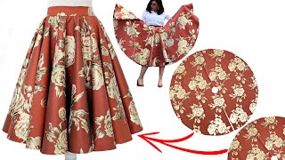 DOUBLE CIRCLE SKIRT ✅ Umbrella skirt cutting and stitching [upl. by Orton]