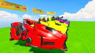 HOWER BIKES LEARN COLORS cartoon for kids and babies with Superheroes [upl. by Valorie609]