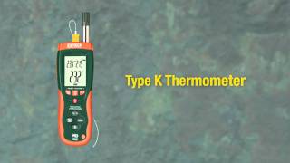 Extech HD500 Psychrometer with Infrared Thermometer  Demo [upl. by Etnaid]