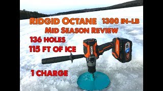 Ridgid Octane 1300 in lb  Nils Auger Mid Season Review 136 holes on 1 charge [upl. by Ethbin]