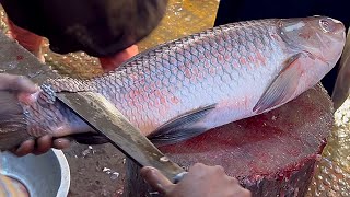 Amazing Big Rohu Fish Cutting Skills In Fish Market Bangladesh  Fish Cutting Skills [upl. by Yziar878]