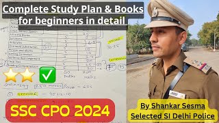 SSC CPO 2024  Master Study Plan for beginners🔥amp Booklist 📚 [upl. by Attenohs147]