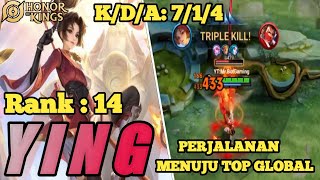 Ying jungler assassinfighter Honor of Kings HOK  perjalanan menuju top global  Ranked  14 [upl. by Leorsiy616]