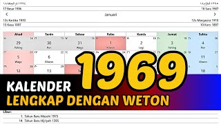 KALENDER 1969 LENGKAP DENGAN WETON [upl. by Eiralih]