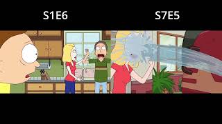 Rick and Morty S1E6 vs S7E5 Ending [upl. by Ecnatsnoc]