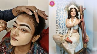 MAKEUPGODDESS SARASWATIDEVI SARASWATISARASWATI MAKEUPSARASWATI PUJAMAKEUP TUTORIALHD MAKEUP [upl. by Llyrad]