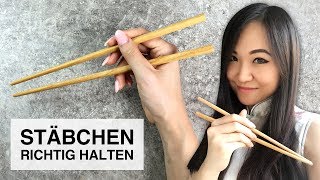 Mit Stäbchen essen  Essstäbchen richtig halten [upl. by Aimac]