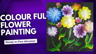 Colourful Drop Flowers Painting Tricks [upl. by Humpage]