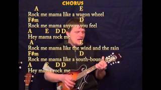 Wagon Wheel  Mandolin Cover Lesson in A with ChordsLyrics [upl. by Jasen958]