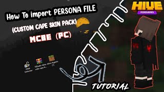 How To Import PERSONA File To Minecraft Bedrock Tutorial custom capes with Skins pack [upl. by Catha]