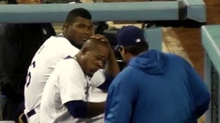 Ryu 류현진 Congratulates Smacks Uribe After 3rd Home Run  Uribe 3rd HR Dugout Celebration [upl. by Akinajnat]