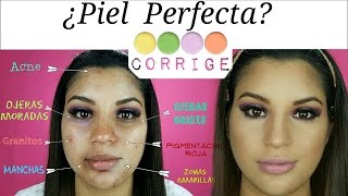 Como Cubrir Acné Manchas Ojeras e Imperfecciones con CORRECTORES DE COLORES [upl. by Iene]