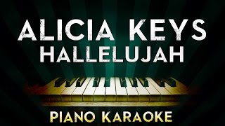 Alicia Keys  Hallelujah  Piano Instrumental Karaoke Instrumental Lyrics Cover Sing [upl. by Charbonneau]