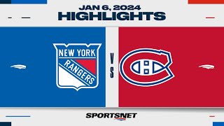 NHL Highlights  Rangers vs Canadiens  January 6 2024 [upl. by Madanhoj]